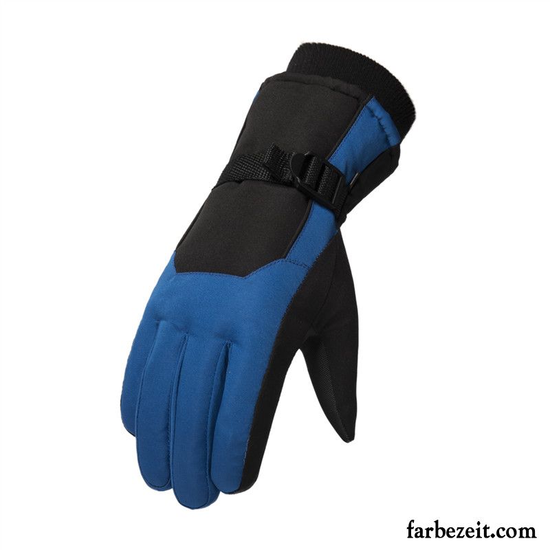 Handschuhe Herren Kalte Samt Outdoor Winter Skifahren Warm Halten Grau Dunkel