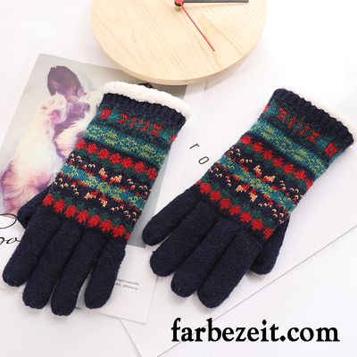 Handschuhe Herren Kalte Warm Halten Fünf Finger Samt Wolle Student Grau