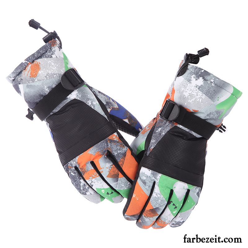 Handschuhe Herren Outdoor Wasserdicht Winddicht Fahrrad Fahren Skifahren Damen Blau