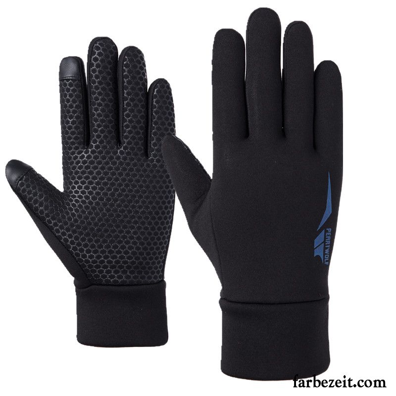 Handschuhe Herren Sport Outdoor Reiten Laufen Winter Rutschfest Schwarz