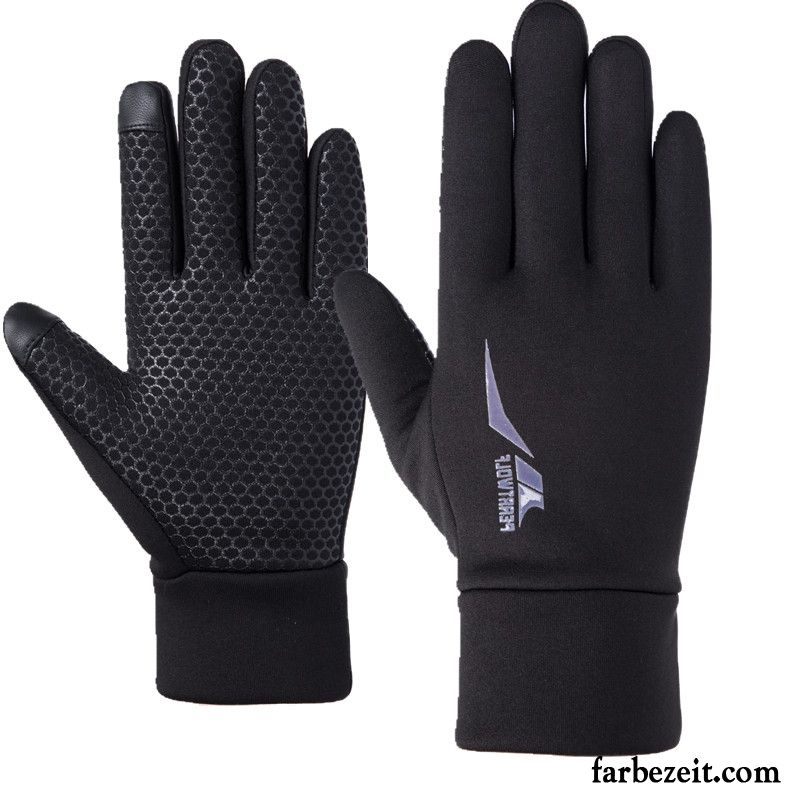 Handschuhe Herren Sport Outdoor Reiten Laufen Winter Rutschfest Schwarz