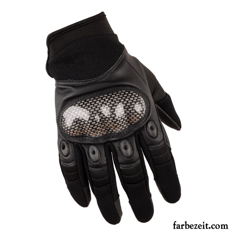 Handschuhe Herren Wander Sommer Kämpfen Halber Finger Blitz Fitness Schwarz