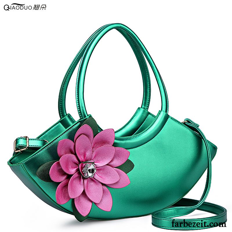 Handtaschen Damen Blumen Trend Elegant Frühling Strass Neu Grün