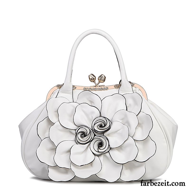 Handtaschen Damen Mode Umhängetasche Blumen Neu Frühling Schwarz