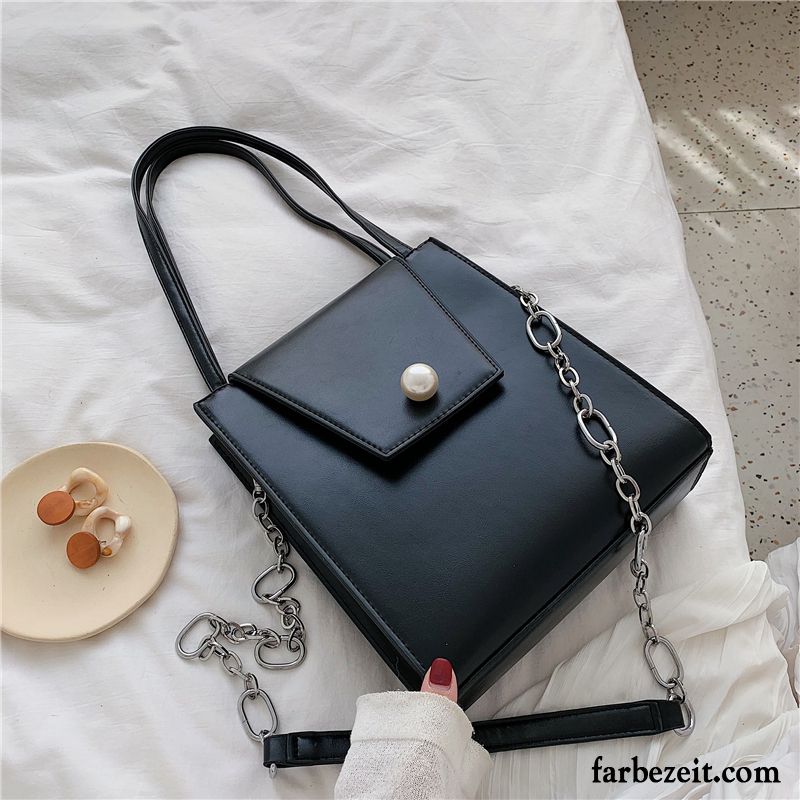 Handtaschen Damen Neu Einfach Umhängetasche Große Tasche All Match Mini Schwarz