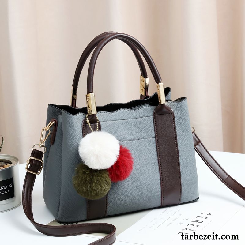 Handtaschen Damen Neu Herbst All Match Trend Texture Mode Grau