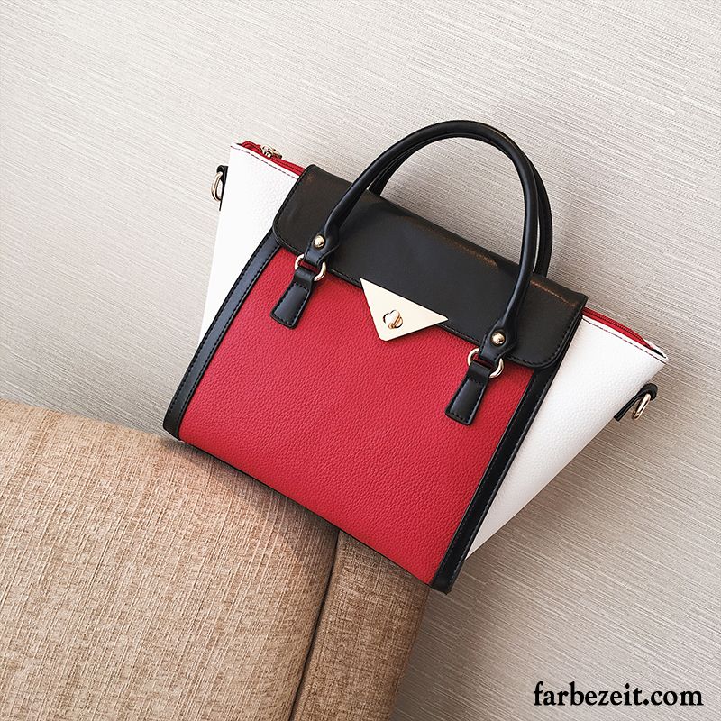 Handtaschen Damen Neu Sommer All Match Große Tasche Mit Flügel Große Kapazität Rot