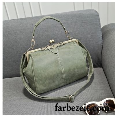 Handtaschen Damen Retro Neu Europe Umhängetasche Trend Nubuck Grün