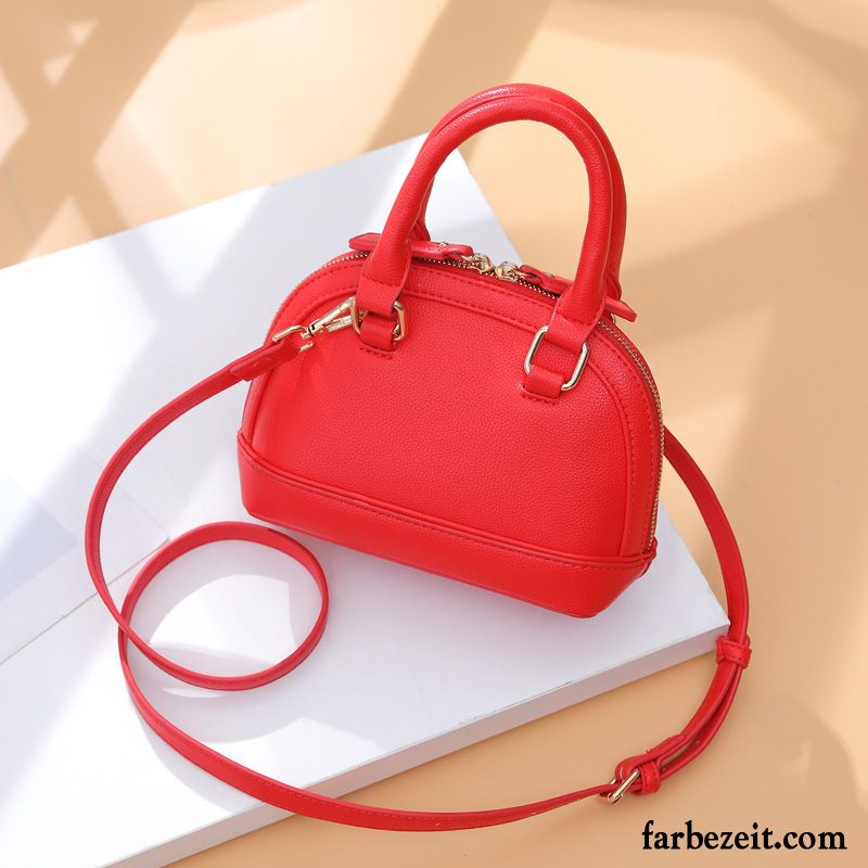 Handtaschen Damen Shell Umhängetasche Mini All Match Sommer Einfach Rot