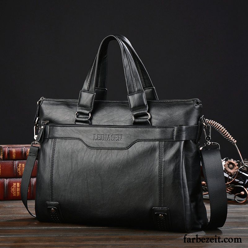 Handtaschen Herren Aktentasche Freizeit Business Umhängetasche Weiches Leder Computer Tasche Braun