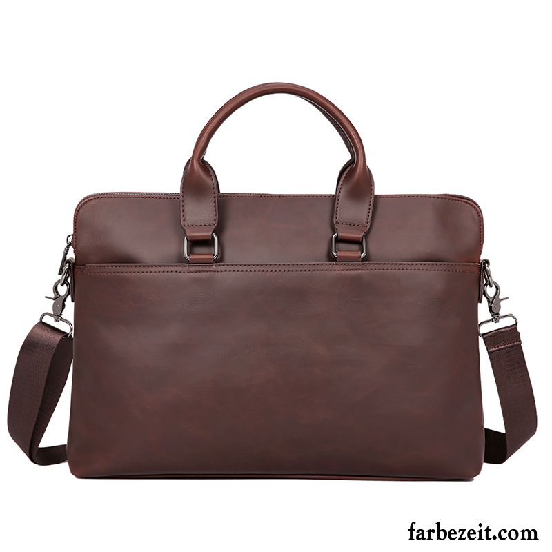 Handtaschen Herren Business Aktentasche Umhängetasche Computer Tasche Retro Freizeit Braun