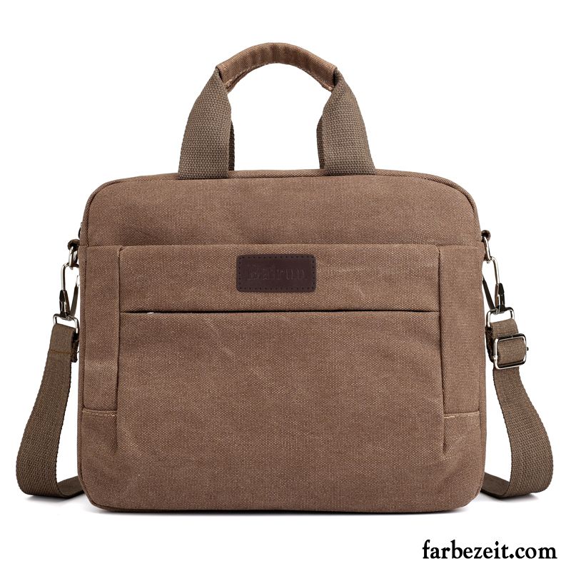 Handtaschen Herren Leinwand Reisen Umhängetasche Freizeit Computer Tasche Khaki