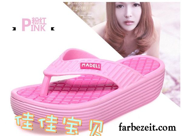 Hausschuhe Für Ältere Damen Kostenloser Versand Keilschuhe Erhöht Sommer Casual Neue Hausschuhe Dicke Sohle Rutschsicher Pantolette Billig