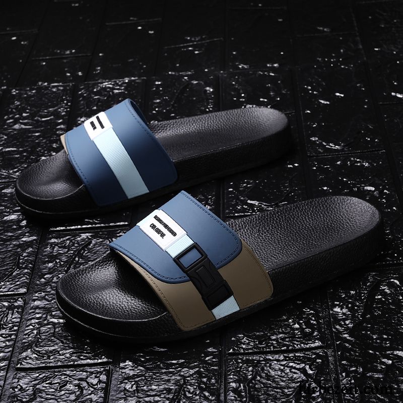 Hausschuhe Herren Allgleiches Sommer Neue Pantolette Trend Rutschsicher Sandfarben Schwarz