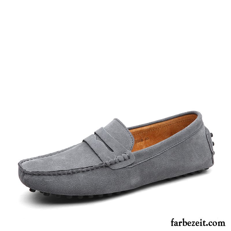 Hausschuhe Herren Modern Gefrostet Allgleiches Runde Zehe Trend Feder Faul Echtleder Schuhe Jugend Casual Neue