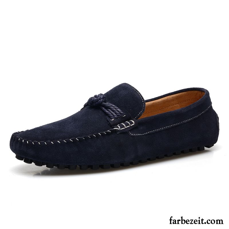 Hausschuhe Herren Modern Gefrostet Allgleiches Runde Zehe Trend Feder Faul Echtleder Schuhe Jugend Casual Neue