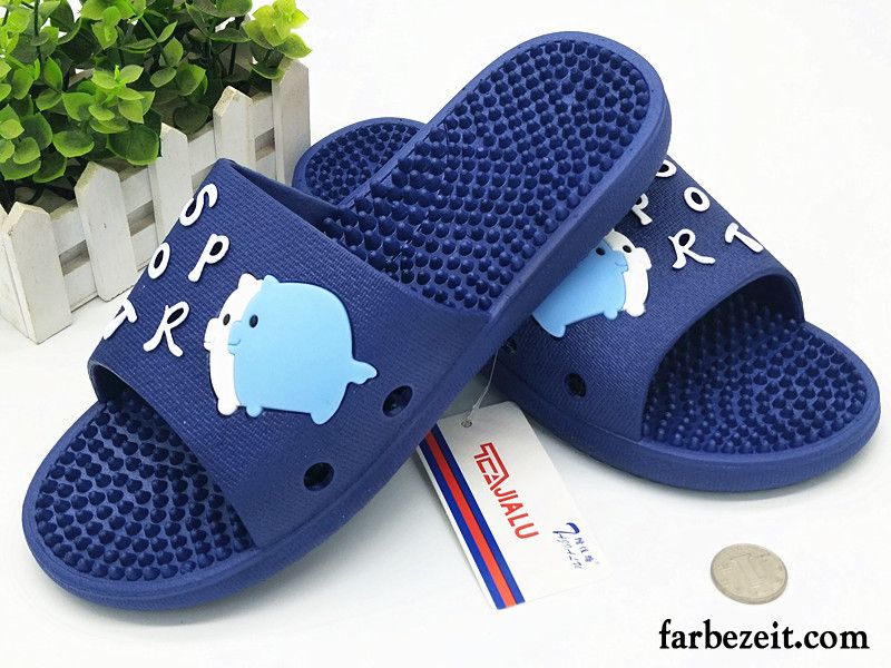 Hausschuhe Herren Rutschsicher Große Größe Neue Trend Pantolette Mode Sandfarben Blau