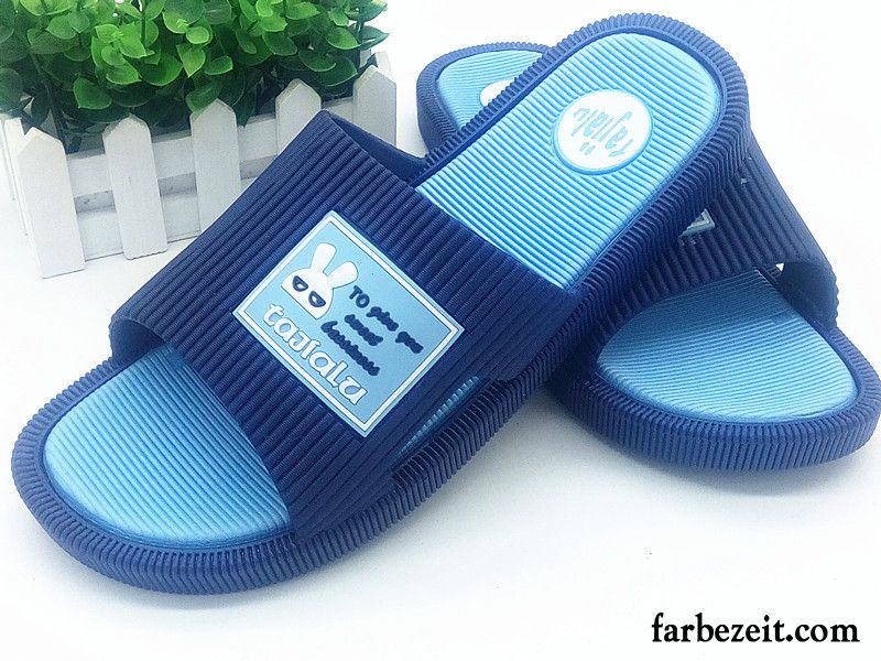 Hausschuhe Herren Rutschsicher Große Größe Neue Trend Pantolette Mode Sandfarben Blau