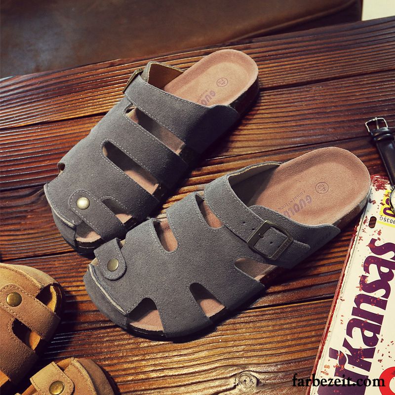 Hausschuhe Herren Sommer Lovers Sandalen Trend Mode Persönlichkeit Sandfarben Braun