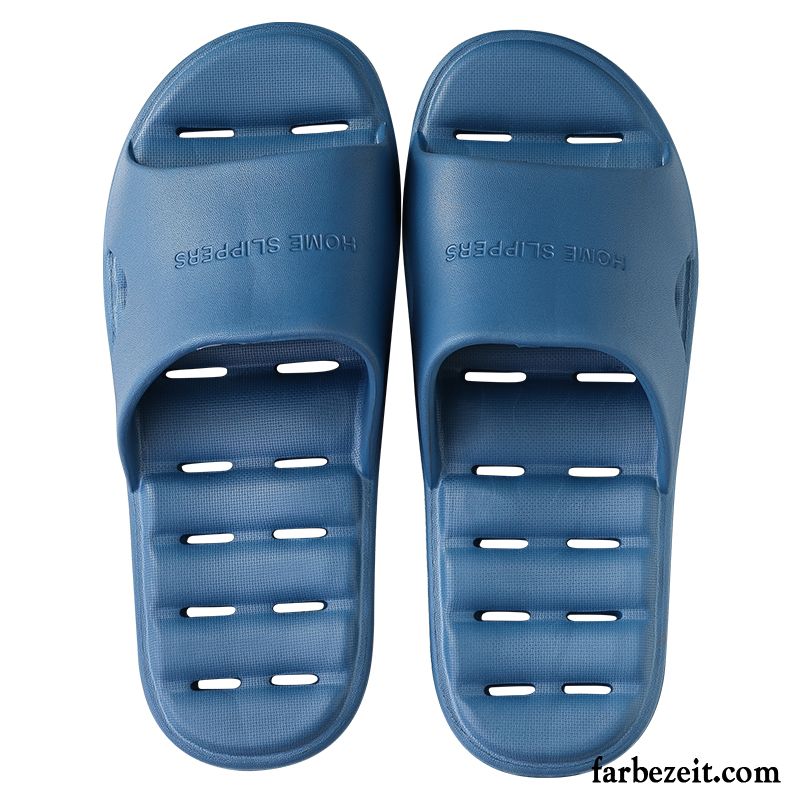 Hausschuhe Herren Sommer Pantolette Rutschsicher Hohl Marineblau