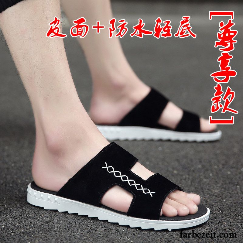 Hausschuhe Herren Sommer Sandalen Casual Persönlichkeit Weiche Sohle Trend Sandfarben