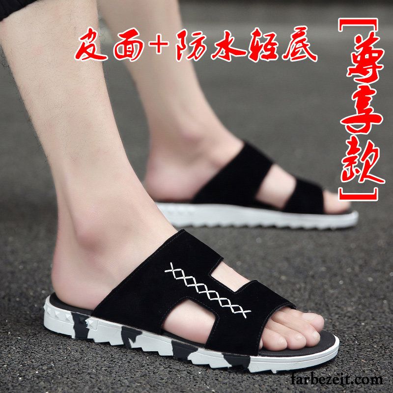 Hausschuhe Herren Sommer Sandalen Casual Persönlichkeit Weiche Sohle Trend Sandfarben