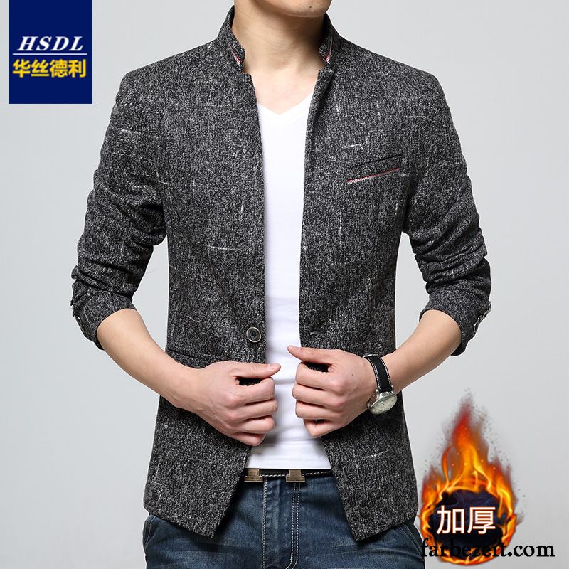 Herren Blazer Größentabelle Freizeit Winter Trend Kostüm Verdickung Schlank Herbst Anzüg Überzieher Plus Samt England Mantel Günstig