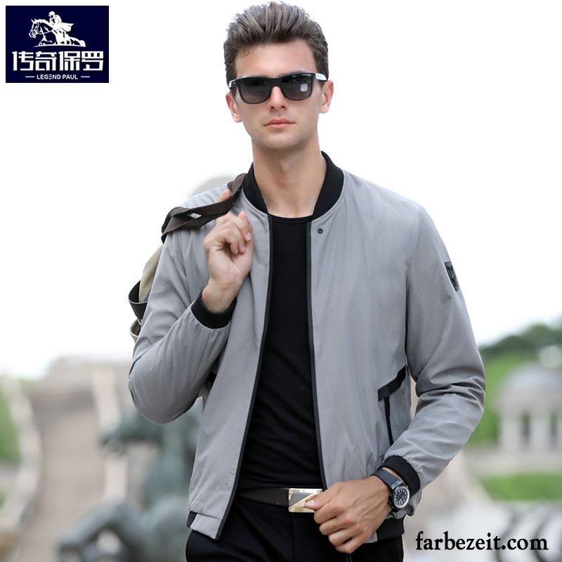 Herren Business Jacke Freizeit Jugend Allgleiches Herbst Spleißen Persönlichkeit Überzieher Trend Grün Feder Jacke Pilot Lose