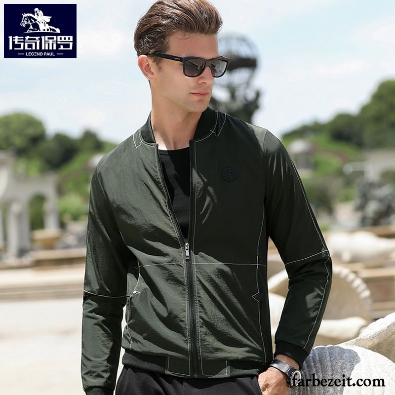 Herren Business Jacke Freizeit Jugend Allgleiches Herbst Spleißen Persönlichkeit Überzieher Trend Grün Feder Jacke Pilot Lose