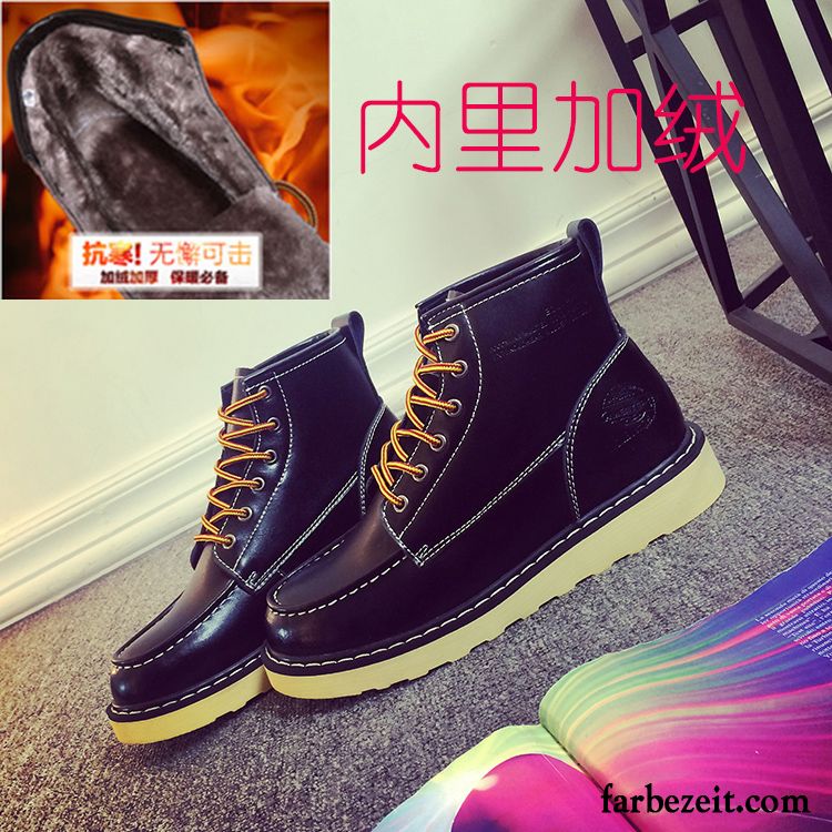 Herren Cowboystiefel Hohe Schuhe Echtleder Trend England Herbst Martin Stiehlt Retro Cargo Feder Günstig