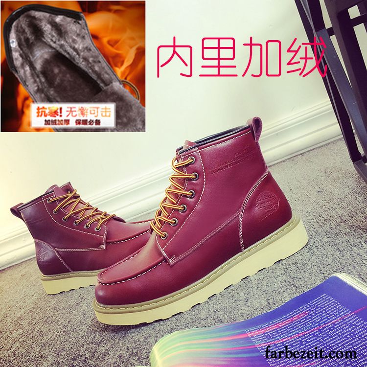 Herren Cowboystiefel Hohe Schuhe Echtleder Trend England Herbst Martin Stiehlt Retro Cargo Feder Günstig