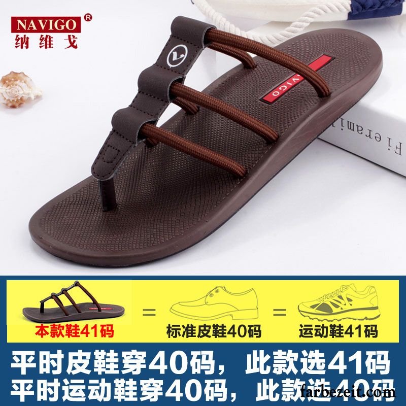 Herren Hausschuhe Klettverschluss Pantolette Trend Gummi Rutschsicher Strand Sommer Hausschuhe Günstig