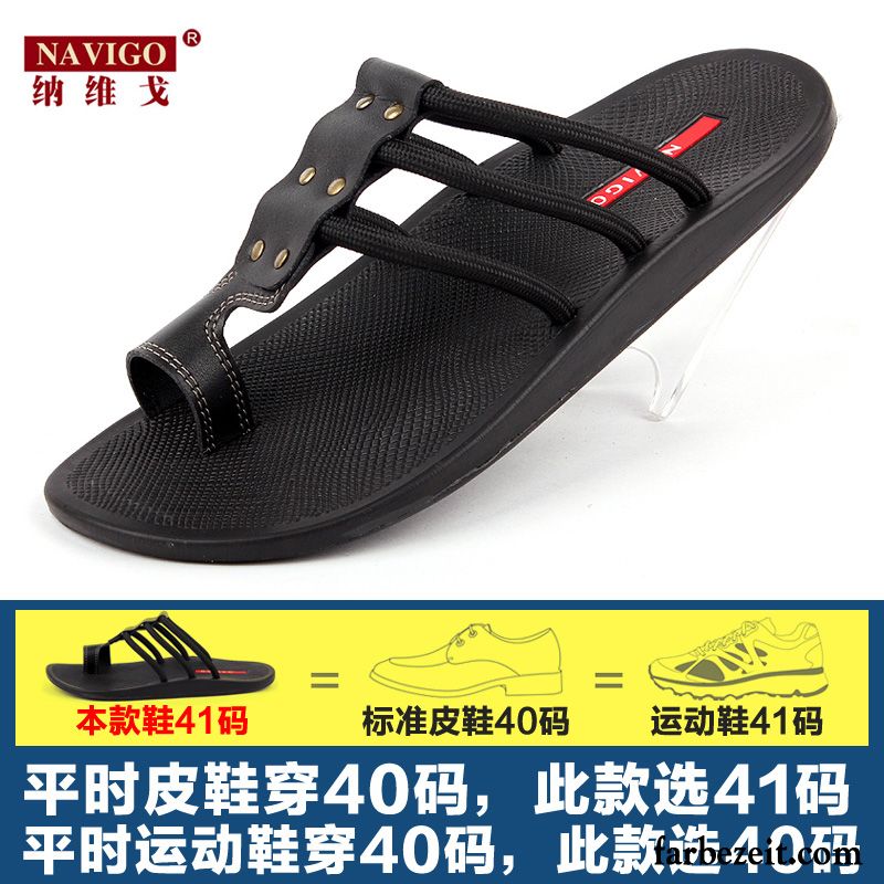 Herren Hausschuhe Klettverschluss Pantolette Trend Gummi Rutschsicher Strand Sommer Hausschuhe Günstig