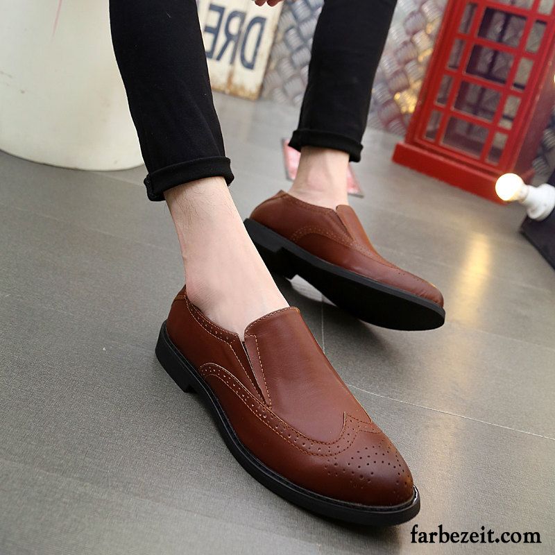 Herren Hausschuhe Winter Jugend Trend Spitze Retro Schuhe Casual Feder Lederschue England Sale