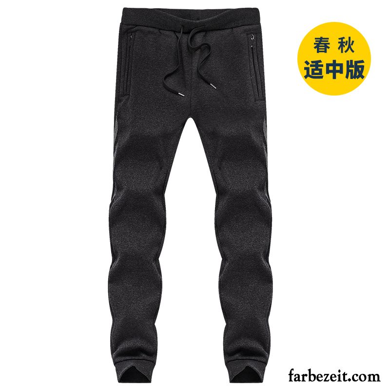 Herren Hosen Online Shop Lose Freizeit Verdickung Rein Lange Hose Herbst Winter Sport Schmales Bein Gerade Baumwolle Plus Samt Günstig