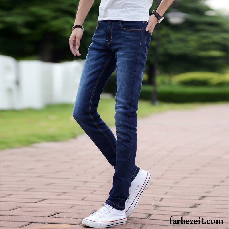 Herren Jeans Slim Fit Neu Hose Plus Samt Herbst Trend Schlank Elastisch Jeans Lange Schmales Bein Winter Verkaufen