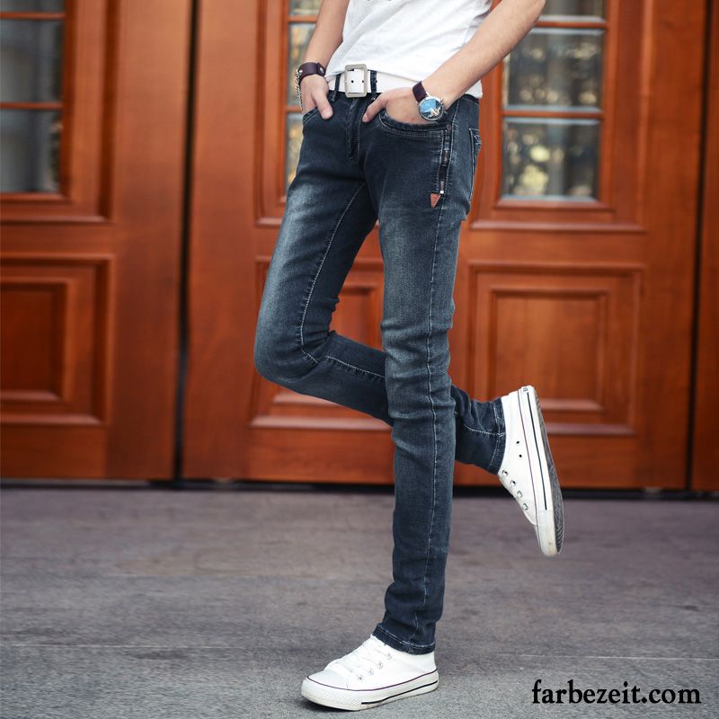 Herren Jeans Slim Fit Neu Hose Plus Samt Herbst Trend Schlank Elastisch Jeans Lange Schmales Bein Winter Verkaufen