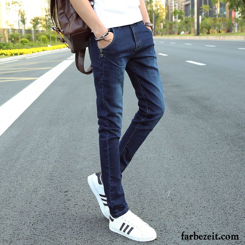 Herren Jeans Slim Fit Neu Hose Plus Samt Herbst Trend Schlank Elastisch Jeans Lange Schmales Bein Winter Verkaufen