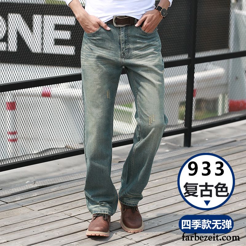 Herren Jogginghose Slim Fit Freizeit Dünn Gerade Sommer Trend Fett Hose Große Größe Lose Grau Herbst Jeans Elastisch Verkaufen