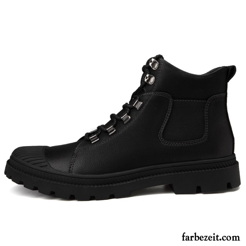 Herren Leder Boots Herbst Kurze Stiefel Echtleder Martin Stiehlt Allgleiches England Schwarz Hohe Schuhe Trend Neue Kaufen