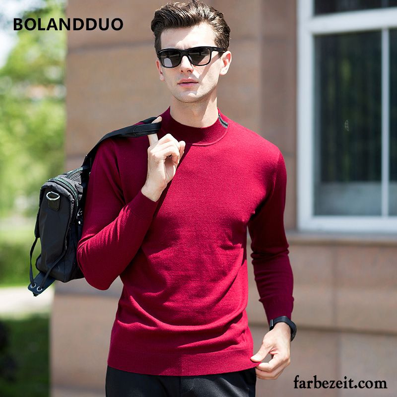 Herren Pullover Günstig Strickwaren Unteres Hemd Schlank Rein Wollpullover Trend Kaufen