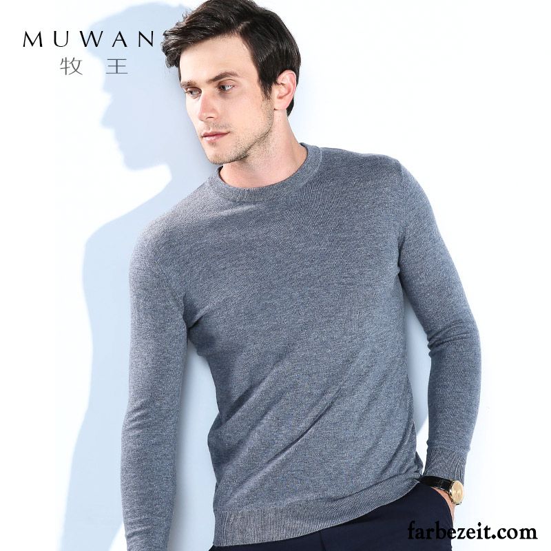 Herren Pullover Stehkragen Freizeit Strickwaren Rein Jugend Wollpullover Rundhals Wolle Günstig