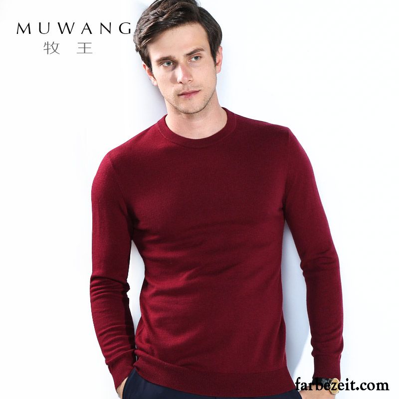 Herren Pullover Stehkragen Freizeit Strickwaren Rein Jugend Wollpullover Rundhals Wolle Günstig