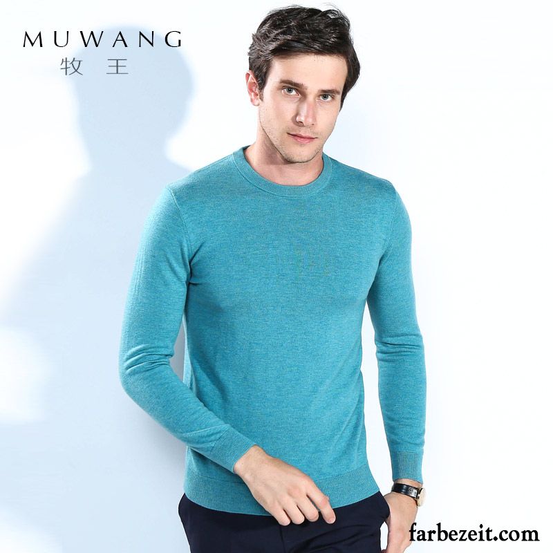 Herren Pullover Stehkragen Freizeit Strickwaren Rein Jugend Wollpullover Rundhals Wolle Günstig