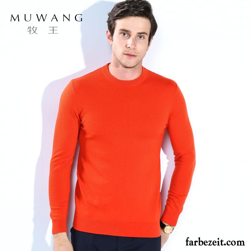 Herren Pullover Stehkragen Freizeit Strickwaren Rein Jugend Wollpullover Rundhals Wolle Günstig