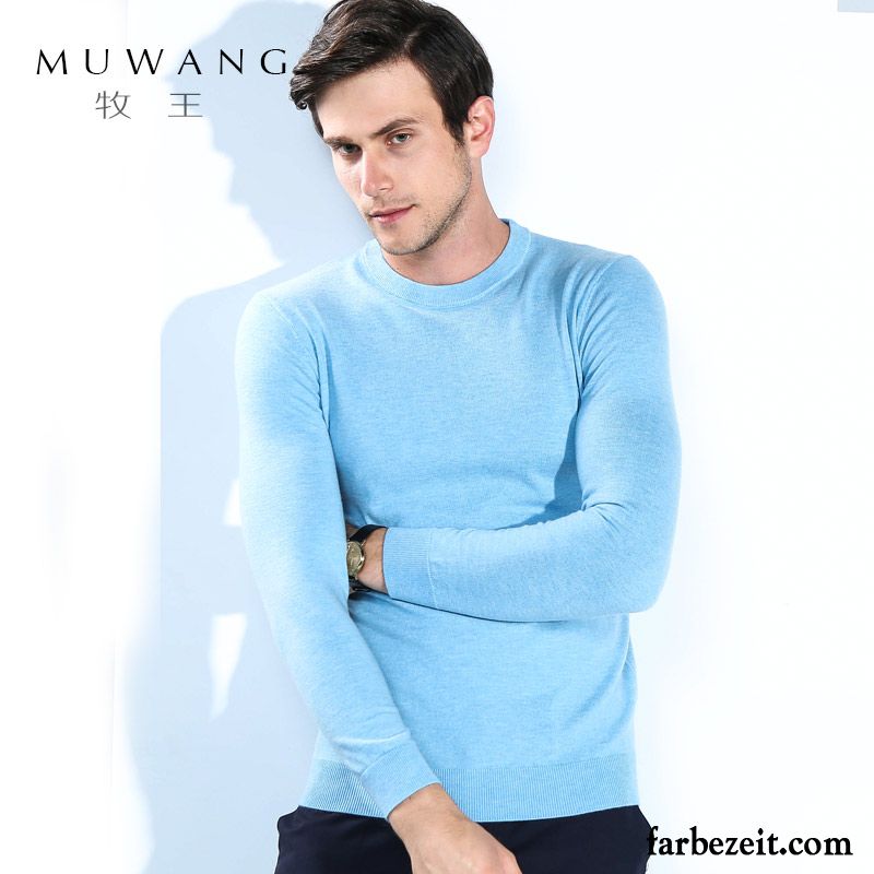 Herren Pullover Stehkragen Freizeit Strickwaren Rein Jugend Wollpullover Rundhals Wolle Günstig