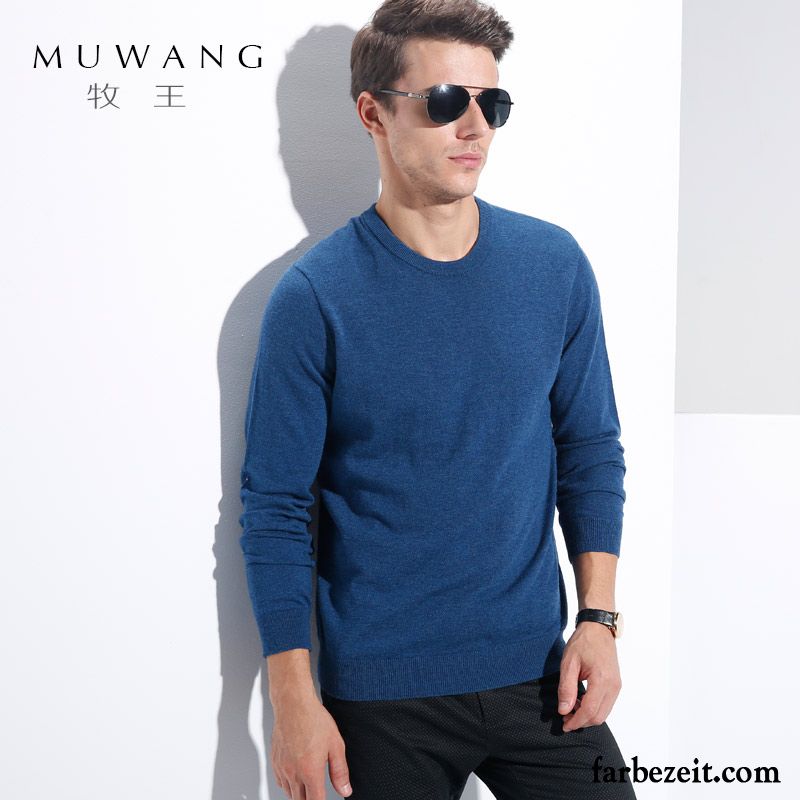 Herren Pullover Stehkragen Freizeit Strickwaren Rein Jugend Wollpullover Rundhals Wolle Günstig