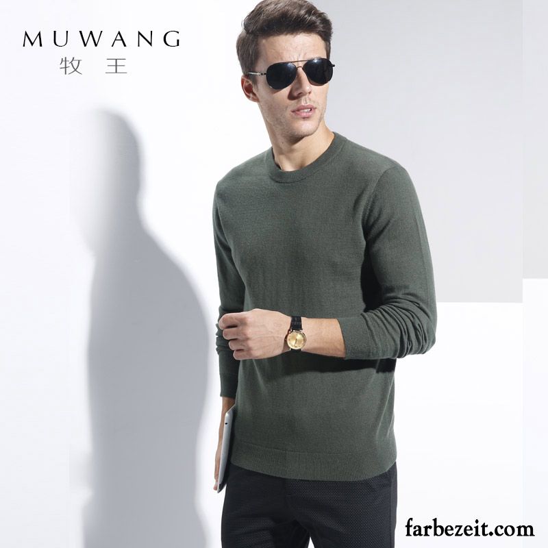 Herren Pullover Stehkragen Freizeit Strickwaren Rein Jugend Wollpullover Rundhals Wolle Günstig