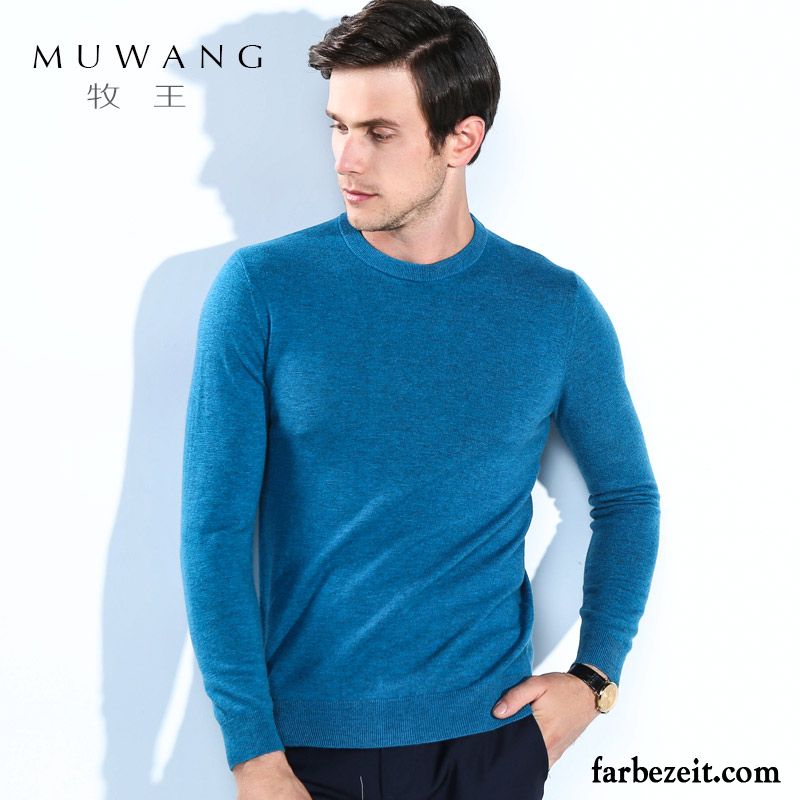 Herren Pullover Stehkragen Freizeit Strickwaren Rein Jugend Wollpullover Rundhals Wolle Günstig