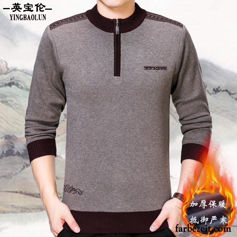 Herren Pullover Sale Winter Reißverschluss Verdickung Herbst Strickwaren Rein Rollkragen Wollpullover Verkaufen